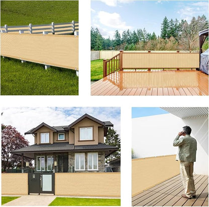LOVE STORY Balcony Privacy Screen, 3' x16' Sand Deck Shield Screen Fence Cover (HDPE),UV Protection and Weather-Resistant,3 FT Height for Deck, Patio, Backyard, Outdoor Pool, Porch, Railing