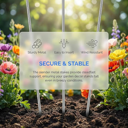 3D Realistic Dragonfly Garden Stakes, Colorful Waterproof Outdoor Decor for Yard, Lawn, Patio, Flower Bed, 6 Pack