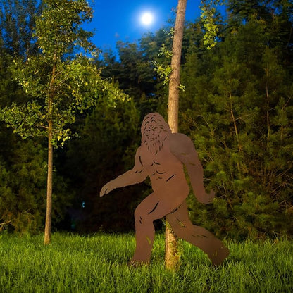 EZTZEN 7.4ft Bigfoot Outdoor Decor Big Foot Sasquatch Gifts for Men/Dad/Women Metal Bigfoot Silhouette Statues for Yard Decor, Garden Decor, Yard Art, Forests, Yard Display, Lawn Decorations