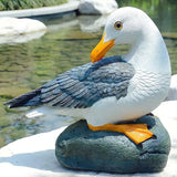Real Seagull Outdoor Sculpture,Garden Funny Bird Statue,Beach Statue,Resin Animal Seabird Ornaments,Coastal Beach Decor for Outdoor Table Decor for Garden,Terrace,Lawn,Yard