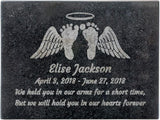 PlaqueMaker Black Granite Memorial Headstone Or Garden Memorial for Lost Infant or Child - Include You Personalized Text. Can be Used as a Sympathy Gift, Garden Stone or Grave Maker (8 X 6 X 1)