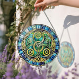 8-Inch Celtic Knot Stained Glass Suncatcher & Ornament – Stained Glass Window Hanging & Decor, Sun Catchers for Windows Indoor, Gift for Women, Gift for Christmas, Housewarming Gifts, Irish Gifts