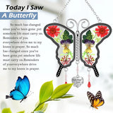 KY&BOSAM Suncatcher Butterfly Stained Glass FHL Butterfly Suncatchers Ornament hangings for Windows Wind Chime with Pressed Flower Butterfly Embedded in Glass Mother`s Day Birthdays