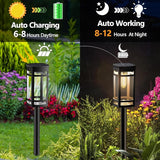 EXCMARK 2 Pack Solar Lights Outdoor Waterproof for Garden Pathway Walkway Driveway Yard Lawn Decorative Landscape Lighting. (Warm White Light,2)
