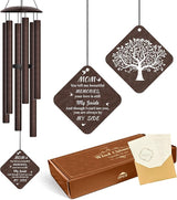 32" Wind Chimes for Outside - Metal Memorial Wind Chimes for Loss of Mom Loved One, Sympathy and Bereavement Gift,Ideas, Appropriate Gift Box Poetry Card(Mom)