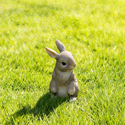 Rabbit Statue Outdoor Decor for Garden, 4.95" Fairy Yard Figurines Home Sculptures for Lawn Patio Front Porch Backyard