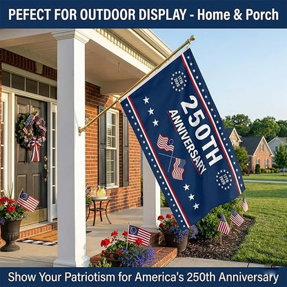 250th Anniversary Flag 3x5 Ft Anniversary Flag, 1776-2026, 250 Years Birthday flags for Patriotic Yard, House Banner, Room, Porch, Wall, Fence, Outdoor Decorations(Style 2)