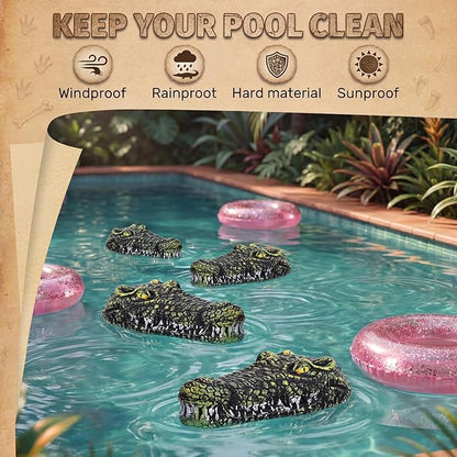 4 Pack Floating Alligator Head Decoy, Outdoor Pools Float Fake Alligator Head, 7.5 Inch Pond Accessories Floating Crocodile Duck Deterrents Outdoor Garden Decoration