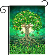 St Patricks Day Garden Flag 12x18 Double Sided Outside Shamrock Clover Tree Life Welcome Holiday Yard Signs for Saint Patrick Spring Outdoor Decorative