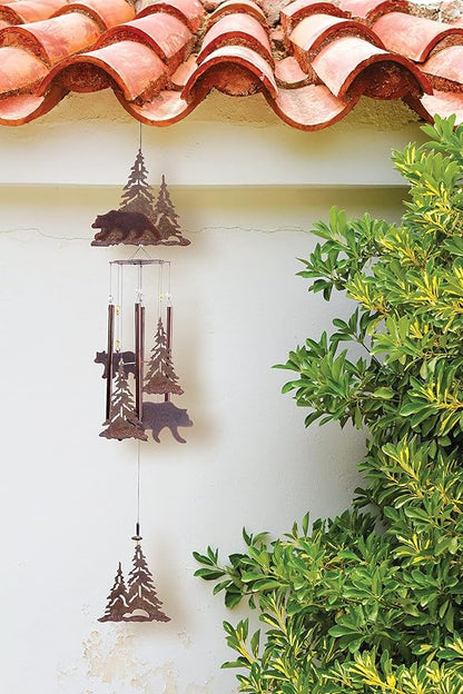 Sunset Vista Designs Wilderness Wonders Mountain Bear Wind Chime, 36-Inch Long