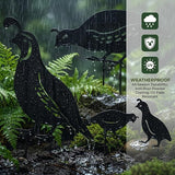 NUOBESTY 4Pcs Quail Family Garden Stakes, Metal Bird Yard Decor Decorative Garden Art Sculptures Statues for Outdoor Lawn Ornament & Patio Backyard, Bird Lover Favors for Women Mom Grandma