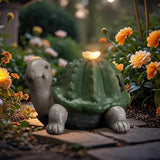 Etlemonde Solar Cactus Turtle Statue Garden Decor Light - Outdoor Decorative LED Flower, Suitable for Patio, Lawnand Garden Decorations, Gifts for Mom