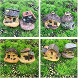 Kbraveo 12pcs Fairy Gardens Stone House and Fairy Gardens Tree, DIY Outdoor Decorations