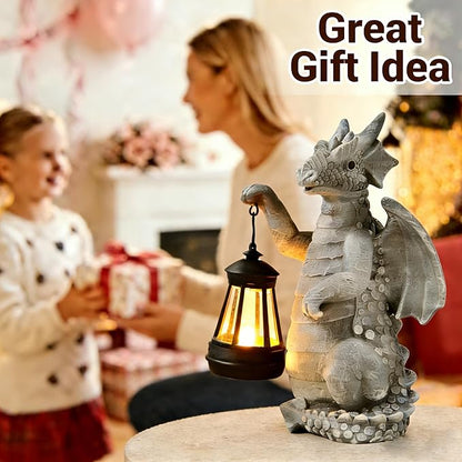 Dragon Solar Outdoor Garden Statue - Dragon Outdoor Figurie Lights - Yard Decorative Outdoor Statue Suitable for Patio, Balcony, Patio Decoration - Specially Customized Gift for Mom