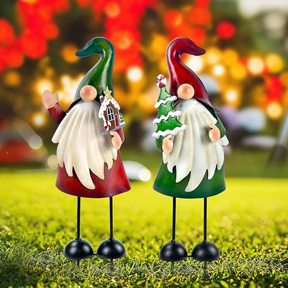 HONGLAND Outdoor Christmas Decorations Gnomes Decorative Garden Stakes, Unique Thanksgiving Gifts for Outside Garden Decor Yard Lawn Porch Party-18 Inch