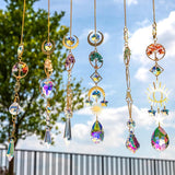 6 PCS Crystal Suncatchers for Window Hanging, Sun Catchers Indoor Window Garden Hanging with Crystals Prism Light Catcher,Tree of Life Crystal Suncatcher for Indoor Outdoor Home Garden Party Decor