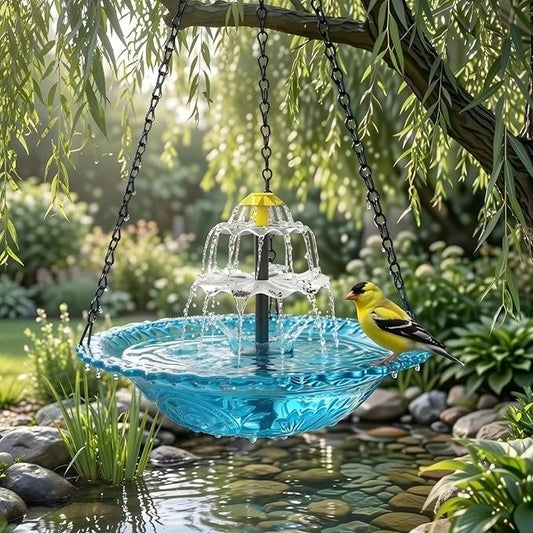 Solar Bird Bath Fountains & Bird Bath Solar Fountain for Bird Bath, Solar Powered Water Fountain Pump for Outdoor Garden Yard Patio Pond Pool Decoration (Blue)