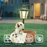 Solar Garden Outdoor Decor Statues Labrador Puppies Playing in Basket with Light,Outside-Outdoor Decorations Sculptures for Patio Yard Lawn Walkway Ornaments Gifts for Mom Grandma Birthday