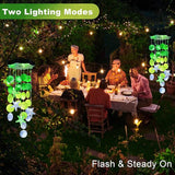 Solar Shell Gift for Mom Grandma Girls, White & Green Solar Christmas Wind Chimes for Outside, Outdoor Decorative Mobile Lights for Garden, Yard, Patio, Window, Party, Christmas Decorations