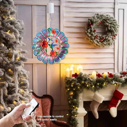 Wind Spinner Motor with Remote Control, Hanging Display Motor, Small Ornament Motor for Disco Ball, Baby Crib, Wind Chimes, Garden Decor, Christmas Decoration, Battery-Operated Motor 20 RPM