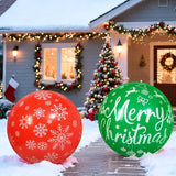 2 PCS 32 Inch Large Christmas Inflatable Balls Outdoor Inflatable Christmas Ball Ornaments for Xmas Garden Lawn Yard Holiday Front Door Window Decoration