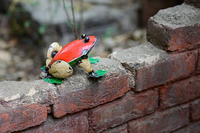 De Kulture Handcrafted Recycled Iron Small Frog Decorative Collectible Figurine showpiece Beautify Home Office Holiday décor| Ideal for Garden Balcony Terrace Decoration, 6.3x4.8x3.9 (LWH) inches