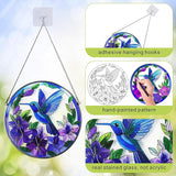 Hummingbird Stained Glass Suncather for Window Hanging, 6.3'' Purple Hummingbird Ornament Gift for Women, Nature-Inspired Wall Art Home Decor Gifts for Mom, Grandma (Purple, 6.3'')