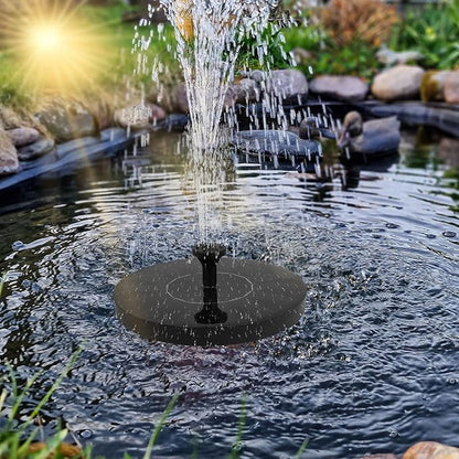 Solar Bird Bath Fountain Pump, Solar Water Fountain with 7 Nozzles & 3 Fixed Rods, Energy Efficient 7V/1.4W Solar Water Pump, Suitable for Bird Bath, Garden, Courtyard, Fish Tank, Outdoor
