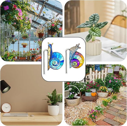 Creative Acrylic Animal Garden Stakes - 2-Pieces Colorful Plant Markers for Indoor & Outdoor Decor, Fun Flower Pot Hangers, and Yard Ornaments (Multicolored Bird)