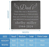 Memorial Garden Stone, Memorial Stone, Personalized Memorial Gifts, Sympathy Gifts for Loss of Loved One, Bereavement Gifts for Loss of Father Mother - Your Memory a Treasure - Square