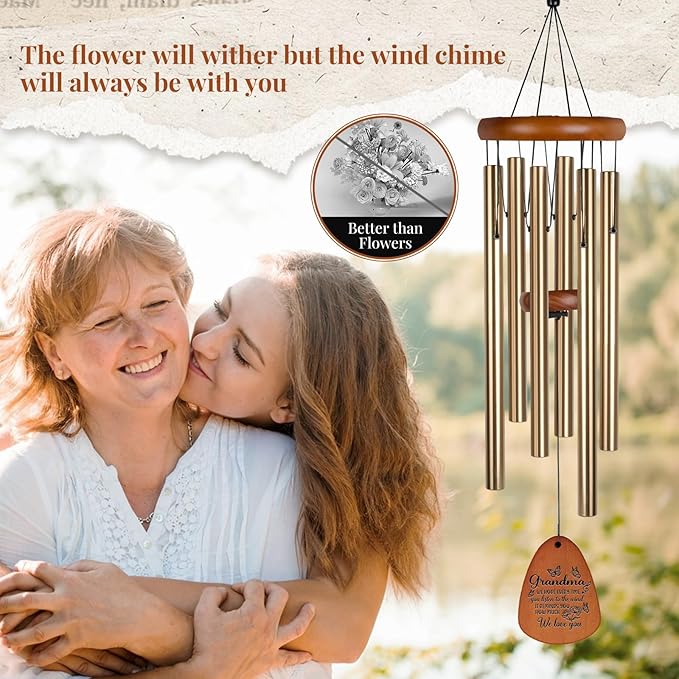 Grandma Gifts for Christmas，Nana 32" Wind Chimes for Grandma Birthday Gift, Bereavement Gifts, Windchimes in Memory of Nana