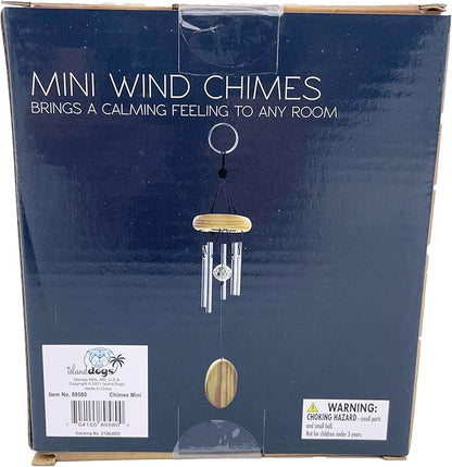 Island Dogs Mini Wind Chimes - 11 inches of Soothing Melody & Design for Mindfulness and Relaxation, Compact Wooden & Metal Harmony for Home, Garden, Patio