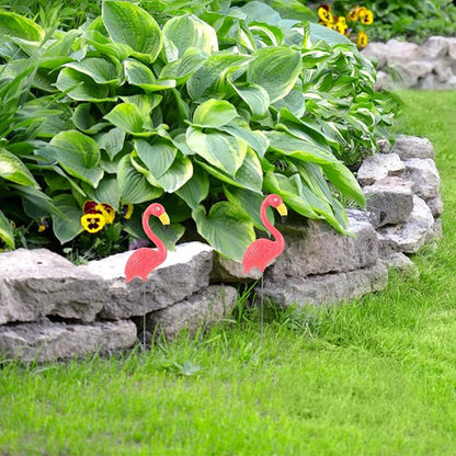 Alasum Resin Flamingo Lawn Ornament with Detachable Legs Weather-Resistant Garden Statue for Outdoor Decor Miniature Landscape Home and Office Decoration
