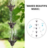 Topadorn 8.5FT Butterfly Rain Chain, Rain Chains for Gutters with 12 Cups, Adjustable Rain Catcher Chain with Bell for Eaves Drainage, Rain Collector for Enhanced Outside Yard Appeal