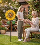 Sunflower Wind Spinners Outdoor, Metal Pinwheel Wind Sculpture for Yard Decorations, Windmill for Yard, Garden, Patio Art