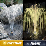 Jutai Electric Floating Pond Fountain Wram White LED Lights, Built-in Filter System, Waterfall Fountain Pump,32.8ft Power Cord, Day and Night Lighting, Energy Saving for Above Ground Pools