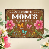 Personalized Garden Signs for Outside Custom Metal Tin Sign for Women, Retro Funny Mom Metal Sign Patio, Yard Rustic Home Decor Gift for Mothers Day, Grandmas, and Gardening Lovers