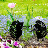 Metal Garden Stake Decor, Acrylic 2D Garden Decoration, Garden Accessories for Outdoor Indoor Yard Lawn Pot Plants (2PCS-Hedgehog)
