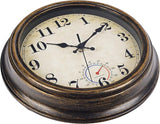 Outdoor Clocks Waterproof with Thermometer Vintage Wall Clock Decor for Bathroom Patio Pool Garden(12 Inch)