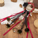 Witches Bells for Door Protection - Handmade Witch Bells Door Knob Wind Chimes Hanging Witchcraft Supplies Wiccan Decor, Unique Gifts for Witches. Magic Wreath Decor Witchy Accessories