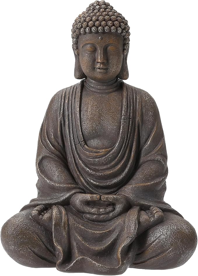 9.8" Buddha Statue Outdoor, Resin Garden Buddha Statue, Buddha Statues Indoor for Home Decor, Buddha Garden Statues Zen Decor for Yard, Patio, Lawn