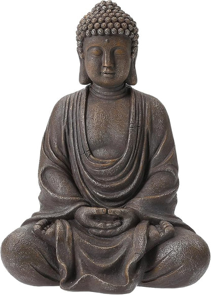 9.8" Buddha Statue Outdoor, Resin Garden Buddha Statue, Buddha Statues Indoor for Home Decor, Buddha Garden Statues Zen Decor for Yard, Patio, Lawn