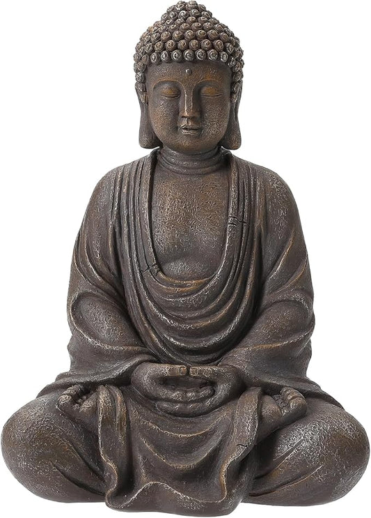 9.8" Buddha Statue Outdoor, Resin Garden Buddha Statue, Buddha Statues Indoor for Home Decor, Buddha Garden Statues Zen Decor for Yard, Patio, Lawn