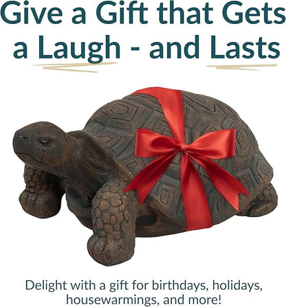 Sunnydaze Tanya the Garden Turtle Statue - Turtle Garden Decor for Yard, Lawn, Patio Décor – 20" x 12" Durable Poly-Concrete - Gift Idea