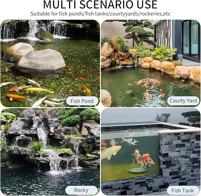 Pool Fountain,Acrylic Waterfall Spillway Pond Fountain,Includes Waterfall Box,Filter Media,Pipe Connector,12 Inches Black Pool Water Feature for Garden Patio,Backyard Koi Pond Decor