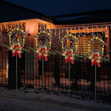 Moukeren 2 Pcs 2 Pcs 3.5ft Nativity Scene Outdoor Yard Stakes, Solar Lighted Outdoor Metal Christmas Nativity Scene Decoration for Christmas Holiday Lawn Garden Yard Decoration (Classic)