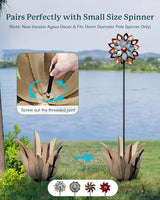 Metal Agave Plant Outdoor Decor - 25.5" H Large Hand Painted Desert Themed Garden Sculpture, Weather Resistant Rustic Yard Art for Lawn Patio, Unique Ornament Gift for Home & Garden
