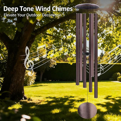54" Large Wind Chimes for Outside Deep Tone - Gift Box Packaged, Soothing Windchimes Outdoors with 6 Thickened Aluminum Tubes for Garden Decor, Gifts for Parents, Friends and Loved Ones (Bronze)