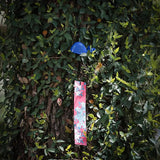 Japanese Wind Chime Cast-Iron Outdoor Ornament for Garden, Patio & Balcony, Hanging Metal Wind-Bell Decoration Gift, Blessing Pendant Windchimes & PVC Wind-Catcher, Blue Whale