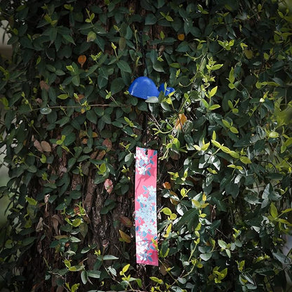 Japanese Wind Chime Cast-Iron Outdoor Ornament for Garden, Patio & Balcony, Hanging Metal Wind-Bell Decoration Gift, Blessing Pendant Windchimes & PVC Wind-Catcher, Blue Whale